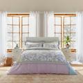 Dorma Meredith Mauve Cotton Duvet Cover and Pillowcase Set white