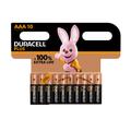 Pack of 10 Duracell Plus Power AAA Batteries Black