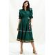 Holly Cotton Midi Dress | Forest Green