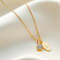 Real Semi Precious Birthstone Necklace With Diamonds