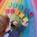 Handcrafted Wooden Number Cuboids In Rainbow