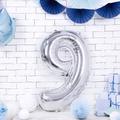 Silver Any Age Foil Number Birthday Balloon