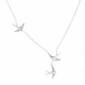 Three Swallow Necklace - 925 Sterling Silver, Silver