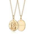 Engraved Gold Plated Virgo Zodiac Necklace, Gold