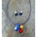 Coloured Resin Shapes Necklace And Earrings Set