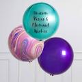 Personalised Mermaid Inflated Orb Balloon Trio, Turquoise/Yellow/Orange