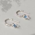 Divinity Princess Blue Topaz Hoops Silver/Gold Plated, Silver