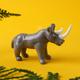 Glass Rhino Figurine With Gift Box