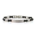 Dad's Personalised Black And Titanium ID Bracelet