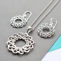 Silver Celtic Love Knot Jewellery Set, Silver