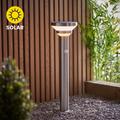 Halton 50cm Photocell & PIR Solar Outdoor Floor Light - Stainless Steel