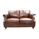 Luxury 2 Seater Vintage Distressed Brown Real Leather Sofa Settee