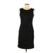 BCBGMAXAZRIA Cocktail Dress - Sheath Scoop Neck Sleeveless: Black Print Dresses - Women's Size 6