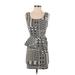 Forever 21 Cocktail Dress - Mini Scoop Neck Sleeveless: Ivory Aztec or Tribal Print Dresses - Women's Size Small