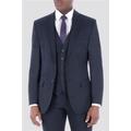 The Collection Navy Blue Birdseye Tailored Fit Men's Suit Jacket