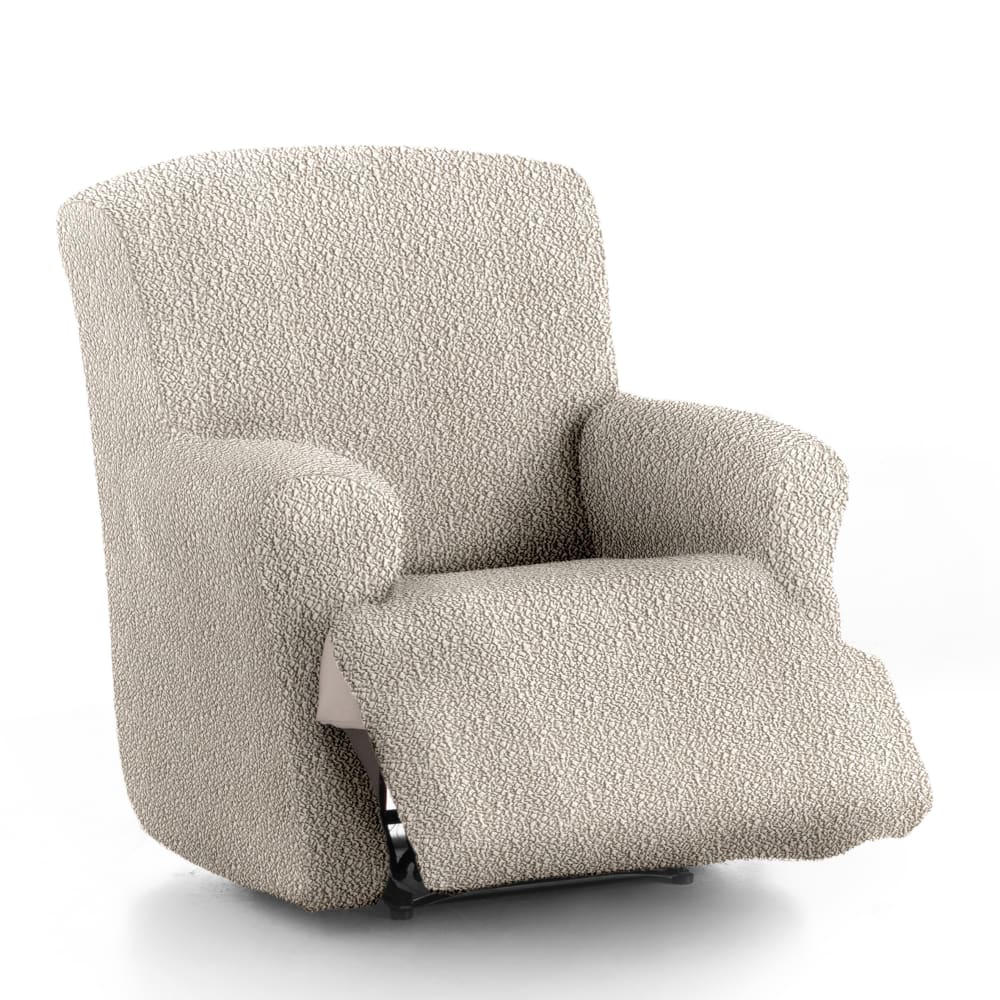 Housse de fauteuil relax XL extensible écru 60 - 110 cm