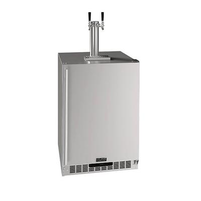 U-Line UCDE224DSS03A 23 5/8" Kegerator Commercial Beer Dispenser w/ (1) 1/2 Barrel Capacity - (1) Column, (2) Taps, 115v, 1 Column, 2 Taps, Silver