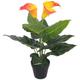 Hommoo - Artificial Calla Lily Plant with Pot 45 cm Red and Yellow VD10549