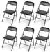 Stackable Plastic Folding Chair 6 Pack, 300 lbs Capacity, Black