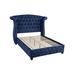 House of Hampton® Rausch Tufted Low Profile Sleigh Bed Upholstered/Polyester in Blue | 63.62 W x 76 D in | Wayfair 1C1305D39F34442A9E158658C66F4955