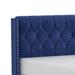 Rosdorf Park Desin King Tufted Upholstered Low Profile Standard Bed Velvet/Polyester in Blue | 47.75 H x 82.75 W x 83.25 D in | Wayfair