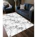 Gray/White 157 x 39 x 0.31 in Area Rug - East Urban Home Zona Abstract Machine Woven Velvet Area Rug | 157 H x 39 W x 0.31 D in | Wayfair