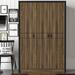 East Urban Home Marla 3 Door Wardrobe Wood in Brown/White | 47.2 H x 70.9 W x 17.7 D in | Wayfair 66D7DBDCEF88489B99368E11EF7B93BF