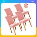 Latitude Run® Box Cushion Dining Chair Slipcover Velvet in Pink | 24 H x 19 W x 19 D in | Wayfair 8A5C533926E8427184A97216D140452B