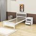 Ebern Designs Wooden Platform Bed Frame w/ Nightstand Wood in White | 36 H x 42 W x 79.5 D in | Wayfair D07A30EC3C694424AD98BD3CF23AFB22