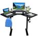 17 Stories Hagemann Adjustable Height L-Shape Standing Desk Wood/Metal in Black | 59.5 W x 43 D in | Wayfair 3DFB1CC0CCA144F9A1D8BC0224D02031