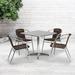 Flash Furniture Lila Square 5 Piece Outdoor Dining Set Metal in Brown | 27.25" H x 31.5" W x 31.5" D | Wayfair TLH-ALUM-32SQ-020CHR4-GG