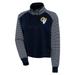 Women's Antigua Navy/White Los Angeles Rams Squad Pullover Top