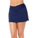 Plus Size Women's High Waist Quick-Dry Side Slit Skirt by Swimsuits For All in Navy (Size 26)