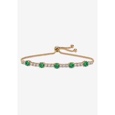 Women's 1.60 Cttw. Birthstone And Cz Gold-Plated Bolo Bracelet 10" by PalmBeach Jewelry in May