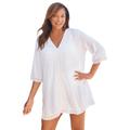 Plus Size Women's Crochet Dress Cover-Up by Woman Within in White (Size 22/24)