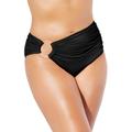 Plus Size Women's Side Ring Bikini Bottom by Swimsuits For All in Black (Size 24)