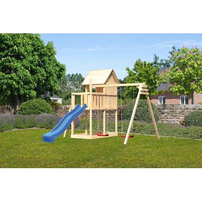 Spielturm KONIFERA "Finni", beige (natur, rot), Spieltürme, KinderB:347cm H:291cm T:264cm, Holzwerkstoff, BxTxH: 347x264x291 cm, B:347cm H:291cm T:264cm