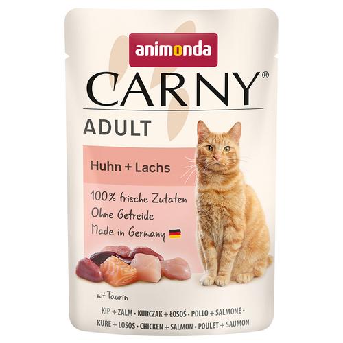 12x85g animonda Carny Pouch Huhn & Lachs Katzenfutter nass