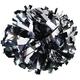 GUIFIER 1 Paar Cheerleader Pompons Handblumen, Metallic Cheerleading Pom Poms, Cheerleader Pom Pom Cheerleader, Cheer Tanz Pompoms Cheerleader Puschel für Sport Teamgeist, Ballspiele-Schwarz un Silber