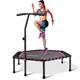Newan 48'' Silent Trampoline with Adjustable Handle Bar, Fitness Trampoline Bungee Rebounder Jumping Cardio Trainer Workout for Adults - Max Limit 330 lbs