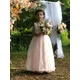 Robe longue brodée rose pour filles tenue de princesse élégante col en v sans manches vêtements