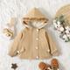 Baby Boy/Girl Khaki Faux Fur Trim Hooded Long-sleeve Thermal Lined Jacket
