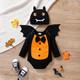 Halloween 3pcs Baby Boy 95% Cotton Long-sleeve Bow Tie Romper with Detachable Bat Decor and Hat Set