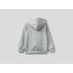 Benetton, Zip-up Sweatshirt With Logo Print, taglia S, Gray, Kids