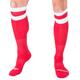 Barcode Football Knee Socks - Red - White L/XL