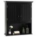 Costway 2-Door Wall Mount Bathroom Storage Cabinet with Open Shelf-Black