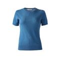 Funktion Schnitt Giza-Strick-Shirt, 42 - Blau, Damen, aus Baumwolle