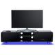 Capri Gloss Black with Black Sides Beam-Thru Remote Friendly 32"-65" Flat Screen tv Cabinet with 16 Colour led Lights - Centurion Supports