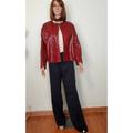 Vintage Leather Jacket Blazer Anne Klein 1970S Red