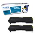 Remanufactured TN-2000 (TN2000-X2) Black Replacement Toner Cartridges Twin Pack for Brother Printers